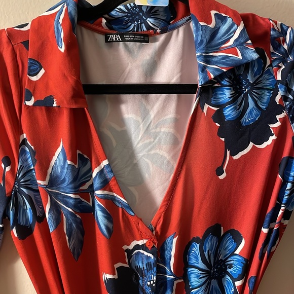 🎀NWOT ZARA collared button down longsleeve midi/maxi dress Sz.s 158 - Picture 2 of 5